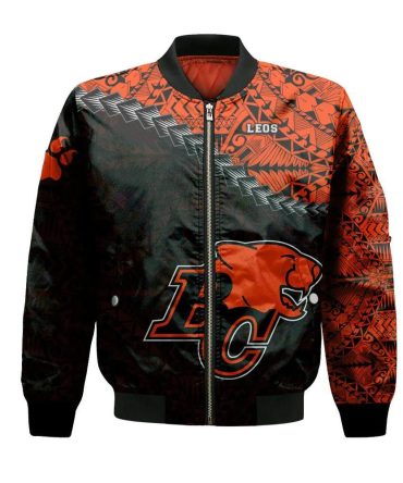 Bc Lions Bomber Jacket 3D Printed Grunge Polynesian Tattoo