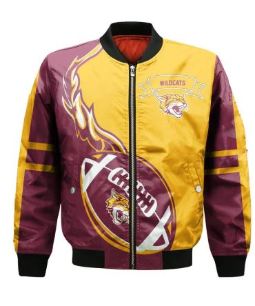 Bethune-Cookman Wildcats Bomber Jacket 3D Printed Flame Ball Pattern
