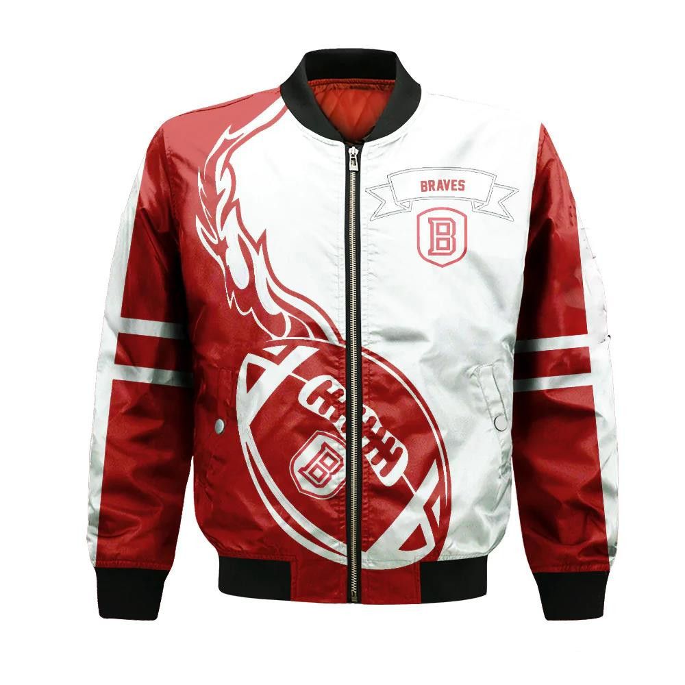 Bradley Braves Bomber Jacket 3D Printed Flame Ball Pattern