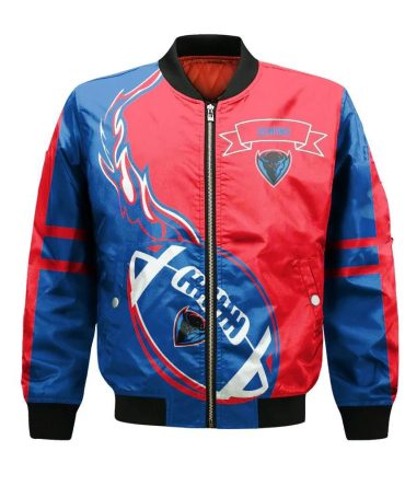 Depaul Blue Demons Bomber Jacket 3D Printed Flame Ball Pattern