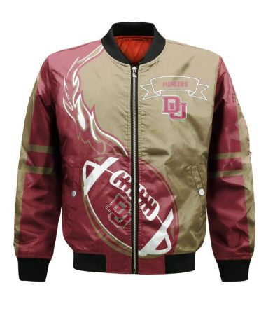 Denver Pioneers Bomber Jacket 3D Printed Flame Ball Pattern