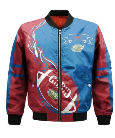 Edmonton Oil Kings Bomber Jacket 3D Printed Flame Ball Pattern
