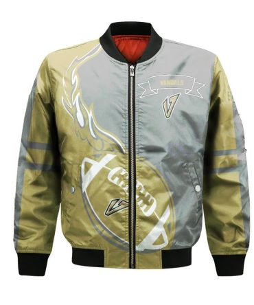 Idaho Vandals Bomber Jacket 3D Printed Flame Ball Pattern