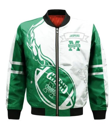 Manhattan Jaspers Bomber Jacket 3D Printed Flame Ball Pattern