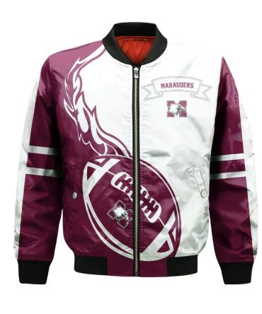 Mcmaster Marauders Bomber Jacket 3D Printed Flame Ball Pattern