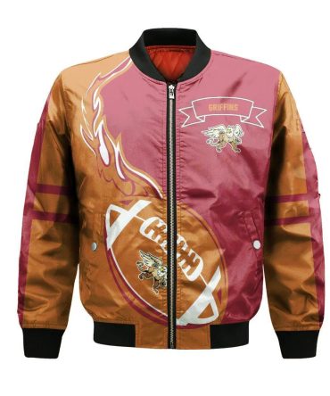 Macewan Griffins Bomber Jacket 3D Printed Flame Ball Pattern
