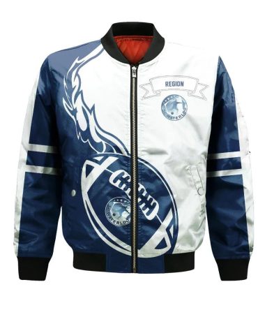 Sc Waterloo Region Bomber Jacket 3D Printed Flame Ball Pattern