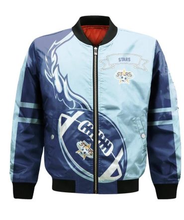 Windsor Stars Bomber Jacket 3D Printed Flame Ball Pattern