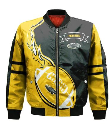 Wisconsin-Milwaukee Panthers Bomber Jacket 3D Printed Flame Ball Pattern