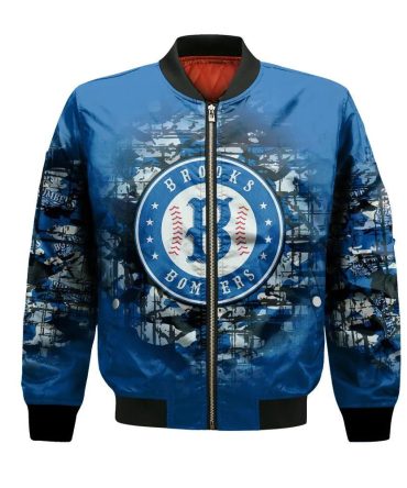 Brooks Bombers Bomber Jacket 3D Printed Camouflage Vintage