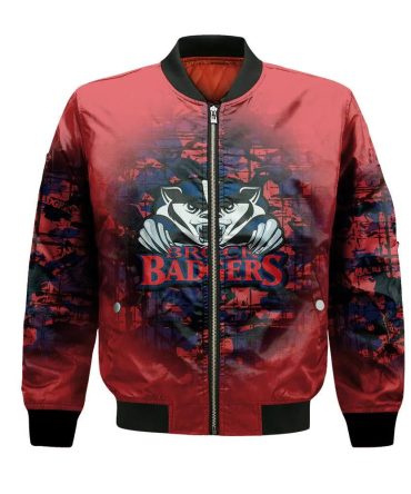 Brock Badgers Bomber Jacket 3D Printed Camouflage Vintage