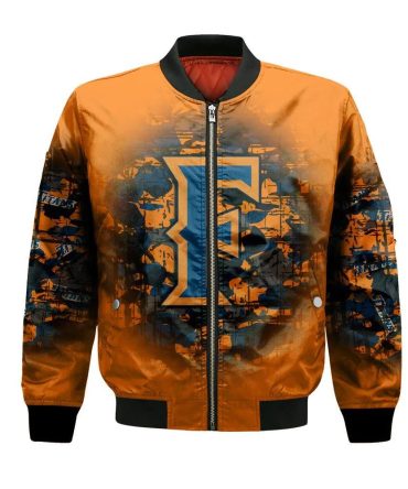 Cal State Fullerton Titans Bomber Jacket 3D Printed Camouflage Vintage