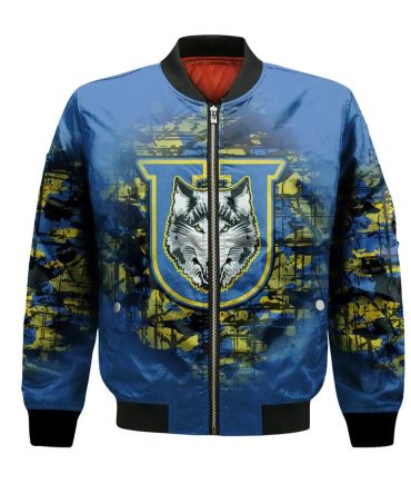 Lakehead Thunderwolves Bomber Jacket 3D Printed Camouflage Vintage