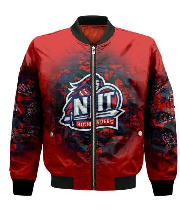 Njit Highlanders Bomber Jacket 3D Printed Camouflage Vintage