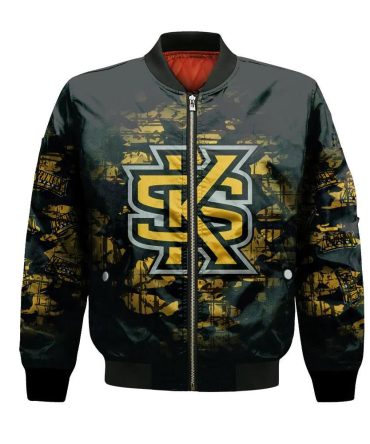 Kennesaw State Owls Bomber Jacket 3D Printed Camouflage Vintage