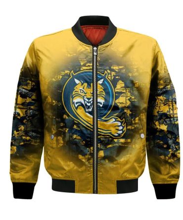 Quinnipiac Bobcats Bomber Jacket 3D Printed Camouflage Vintage