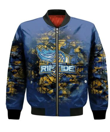 Saint John Riptide Bomber Jacket 3D Printed Camouflage Vintage