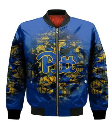 Pittsburgh Panthers Bomber Jacket 3D Printed Camouflage Vintage