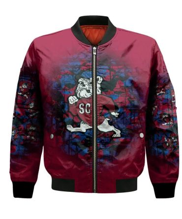 South Carolina State Bulldogs Bomber Jacket 3D Printed Camouflage Vintage