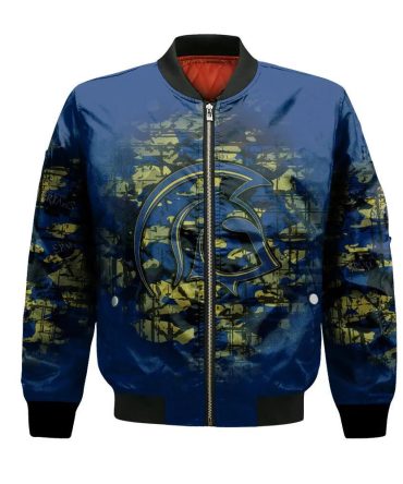 Trinity Western Spartans Bomber Jacket 3D Printed Camouflage Vintage