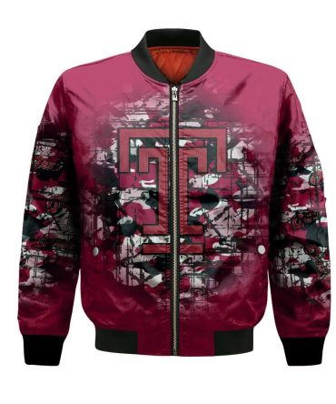 Temple Owls Bomber Jacket 3D Printed Camouflage Vintage