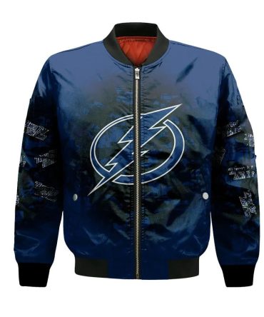 Tampa Bay Lightning Bomber Jacket 3D Printed Camouflage Vintage