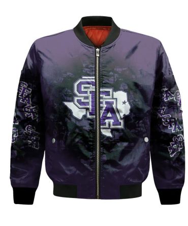 Stephen F. Austin Lumberjacks Bomber Jacket 3D Printed Camouflage Vintage
