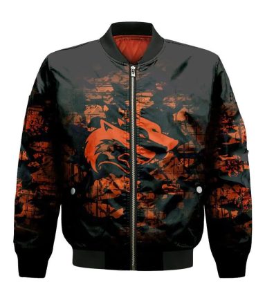 Thompson Rivers Wolfpack Bomber Jacket 3D Printed Camouflage Vintage