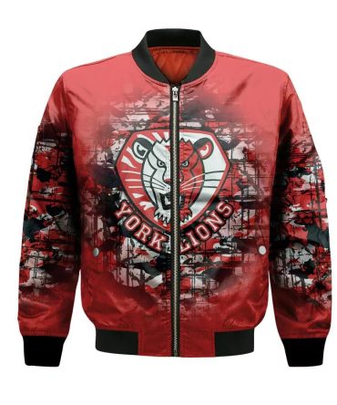 York Lions Bomber Jacket 3D Printed Camouflage Vintage