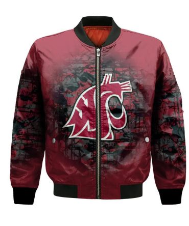 Washington State Cougars Bomber Jacket 3D Printed Camouflage Vintage