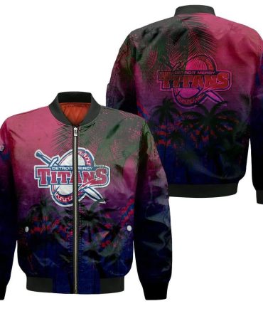 Detroit Mercy Titans Bomber Jacket 3D Printed Coconut Tree Tropical Grunge