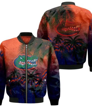 Florida Gators Bomber Jacket 3D Printed Coconut Tree Tropical Grunge