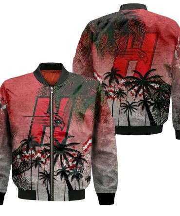 Hartford Hawks Bomber Jacket 3D Printed Coconut Tree Tropical Grunge