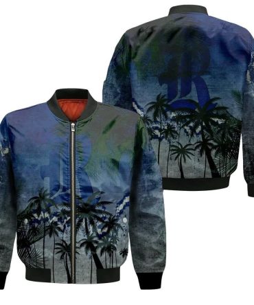Rice Owls Bomber Jacket 3D Printed Coconut Tree Tropical Grunge