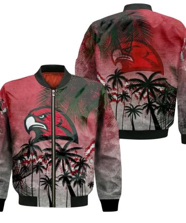 Miami Redhawks Bomber Jacket 3D Printed Coconut Tree Tropical Grunge