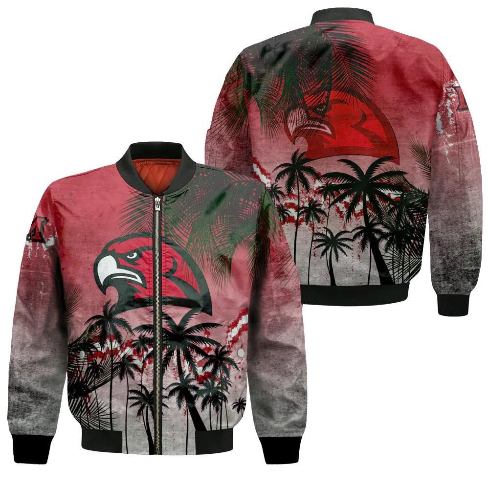 Miami Redhawks Bomber Jacket 3D Printed Coconut Tree Tropical Grunge