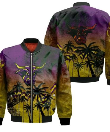 Minnesota State Mavericks Bomber Jacket 3D Printed Coconut Tree Tropical Grunge