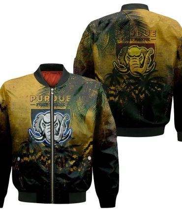 Purdue Fort Wayne Mastodons Bomber Jacket 3D Printed Coconut Tree Tropical Grunge