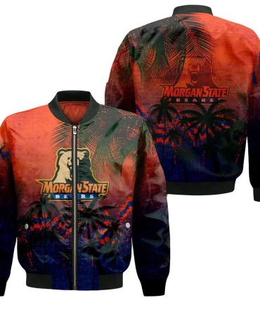 Morgan State Bears Bomber Jacket 3D Printed Coconut Tree Tropical Grunge