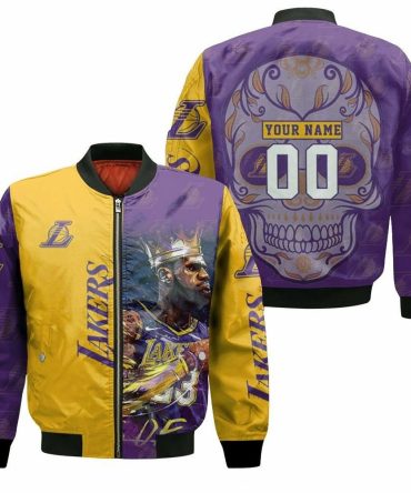 Lebron James #23 Los Angeles Lakers 3D Customized Pattern Bomber Jacket