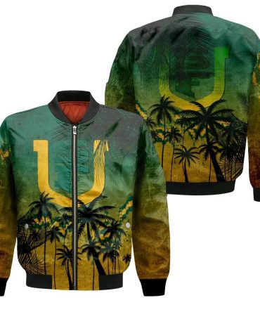 San Francisco Dons Bomber Jacket 3D Printed Coconut Tree Tropical Grunge