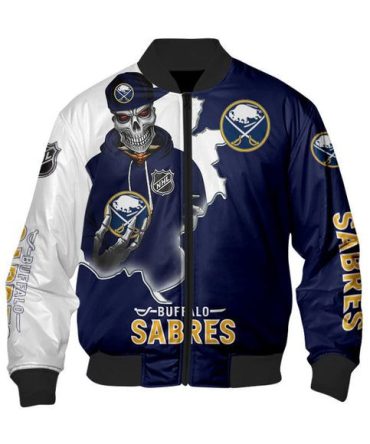 Buffalo Sabres Varsity Jacket Skull