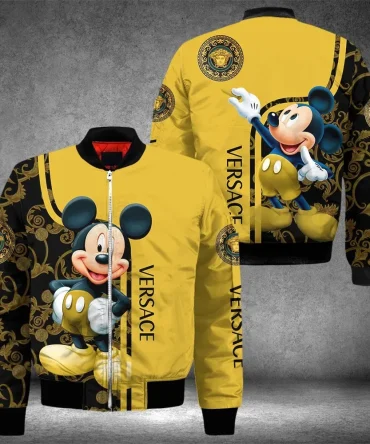 Versace Mickey Teaching Luxury Brand Premium Bomber Jacket Outfit For Men Women