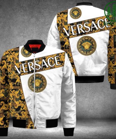 Versace Yellow And White Bomber Jacket