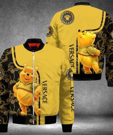 Gianni Versace Winnie The Pooh Disney Bomber Jacket Trending 2023 Luxury Brand Clothing Clothes Outfit For Men And Women