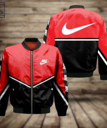 Nike Red 3D Bomber Jacket Luxury Brand Clothing Clothes Outfit For Men And Women