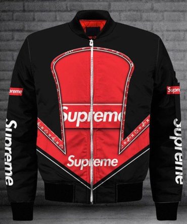 Louis Vuitton Supreme Black Luxury Brand Bomber Jacket For Men Women