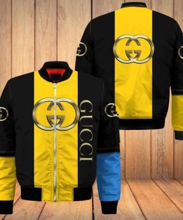 Gucci Bomber Jacket Luxury Brand Clothing Clothes Outfit For Men Women 23 Yellow Black