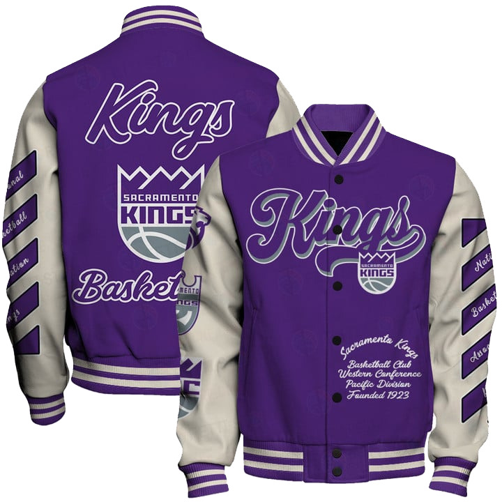 Nba Sacramento Kings Ow Basketball Varsity Jacket, Baseball Jacket