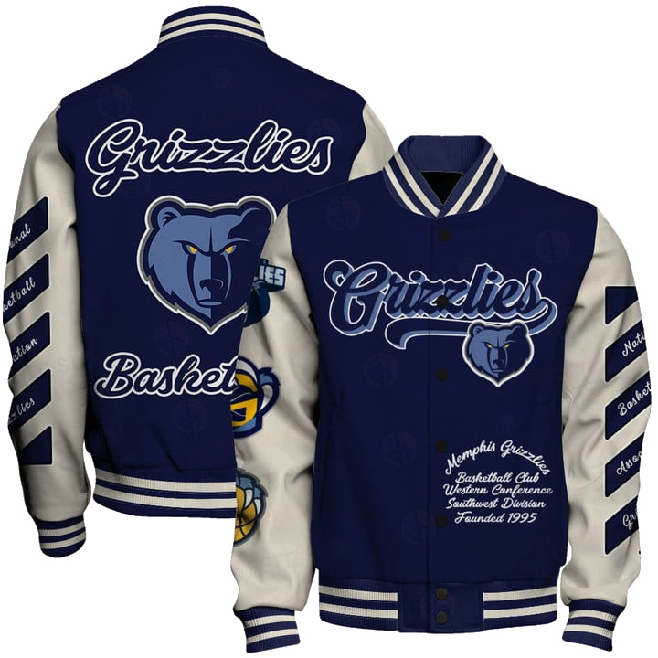 Nba Memphis Grizzlies Ow Basketball Varsity Jacket, Baseball Jacket